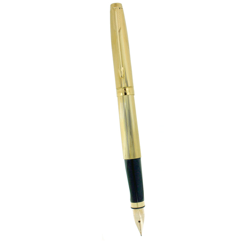 1990 PARKER 75 MILLERAIES 22K GOLD PLATED FOUNTAIN PEN NEAR MINT OFFERED BY ANTIQUE DIGGER