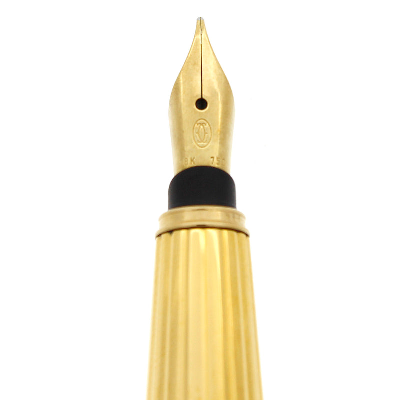 MINT 1992 PASHA DE CARTIER BLACK LACQUER & 18K GOLD PLATE CAP FOUNTAIN PEN OFFERED BY ANTIQUE DIGGER