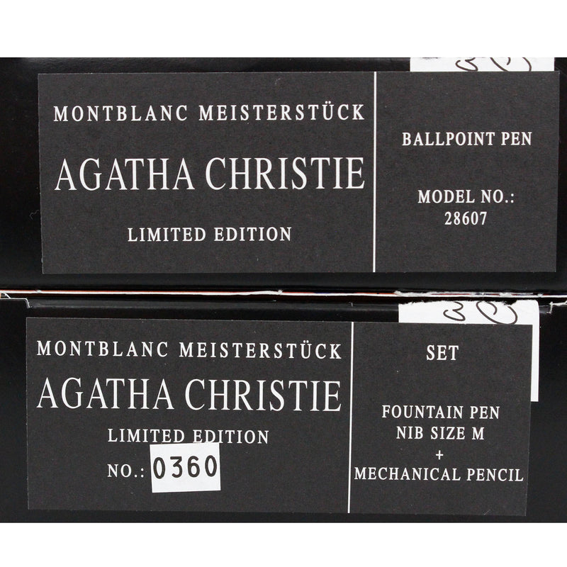 NEVER INKED 1993 MONTBLANC AGATHA CHRISTIE 3-PIECE LIMITED EDITION FOUNTAIN PEN, BALLPOINT & PENCIL SET NUMBER MATCHING OFFERED BY ANTIQUE DIGGER