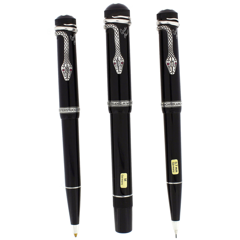 NEVER INKED 1993 MONTBLANC AGATHA CHRISTIE 3-PIECE LIMITED EDITION FOUNTAIN PEN, BALLPOINT & PENCIL SET NUMBER MATCHING OFFERED BY ANTIQUE DIGGER