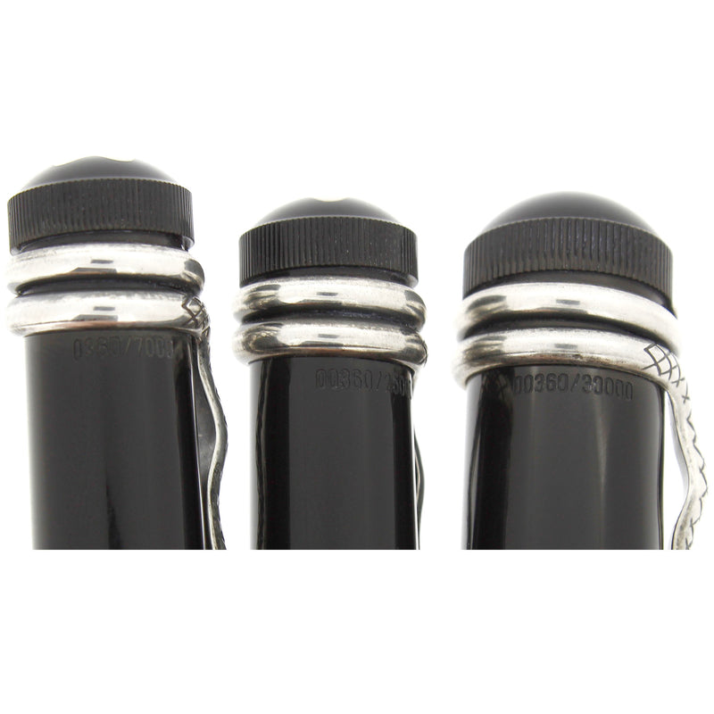 NEVER INKED 1993 MONTBLANC AGATHA CHRISTIE 3-PIECE LIMITED EDITION FOUNTAIN PEN, BALLPOINT & PENCIL SET NUMBER MATCHING OFFERED BY ANTIQUE DIGGER