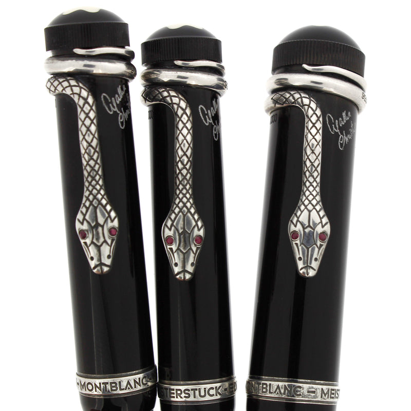 NEVER INKED 1993 MONTBLANC AGATHA CHRISTIE 3-PIECE LIMITED EDITION FOUNTAIN PEN, BALLPOINT & PENCIL SET NUMBER MATCHING OFFERED BY ANTIQUE DIGGER