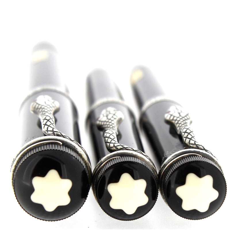 NEVER INKED 1993 MONTBLANC AGATHA CHRISTIE 3-PIECE LIMITED EDITION FOUNTAIN PEN, BALLPOINT & PENCIL SET NUMBER MATCHING OFFERED BY ANTIQUE DIGGER