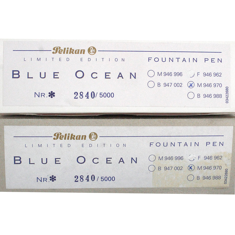 1993 PELIKAN M810 BLUE OCEAN LIMITED EDITION FOUNTAIN PEN W/BOX & PAPERS OFFERED BY ANTIQUE DIGGER