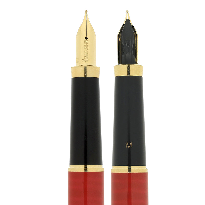 NEW OLD STOCK 1993 SHEAFFER FASHION II RED MARBLE FOUNTAIN PEN NEVER I