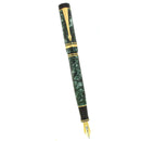 1993 PARKER DUOFOLD CENTENNIAL GREEN MARBLED 18K RIGHTHAND FINE OBLIQUE NIB FOUNTAIN PEN