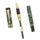 1993 PARKER DUOFOLD CENTENNIAL GREEN MARBLED 18K RIGHTHAND FINE OBLIQUE NIB FOUNTAIN PEN