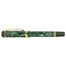 1993 PARKER DUOFOLD CENTENNIAL GREEN MARBLED 18K RIGHTHAND FINE OBLIQUE NIB FOUNTAIN PEN