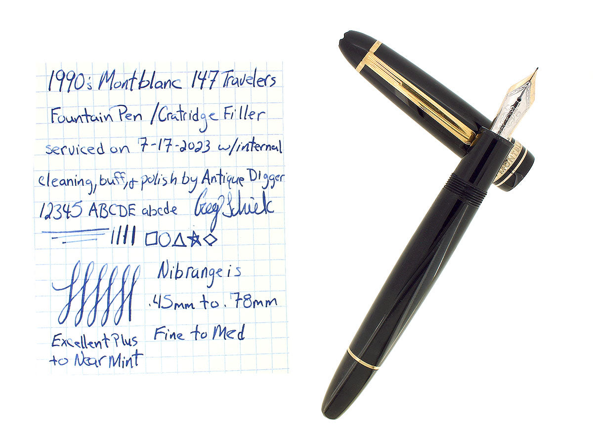 CIRCA 1995 MONTBLANC MEISTERSTUCK TRAVELER'S N° 147 FOUNTAIN PEN SERVI