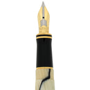 1994 PARKER DUOFOLD INTERNATIONAL BLACK & PEARL 18K BROAD NIB FOUNTAIN PEN NEVER INKED OFFERED BY ANTIQUE DIGGER
