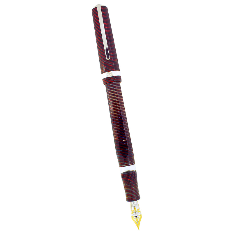 CIRCA 2004 VISCONTI WALL STREET RED PEARL LIMITED EDITION 18K MED NIB FOUNTAIN PEN MINT OFFERED BY ANTIQUE DIGGER