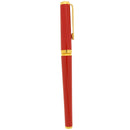 1995 LEBOEUF RED LACQUER GOLD TRIM W/OPAL JEWEL 18K FINE NIB FOUNTAIN PEN NEVER INKED GERMAN MADE OFFERED BY ANTIQUE DIGGER