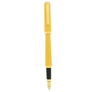 1995 LEBOEUF YELLOW LACQUER GOLD TRIM W/OPAL JEWEL 18K MEDIUM NIB FOUNTAIN PEN NEVER INKED GERMAN MADE OFFERED BY ANTIQUE DIGGER