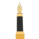 1995 LEBOEUF YELLOW LACQUER GOLD TRIM W/OPAL JEWEL 18K MEDIUM NIB FOUNTAIN PEN NEVER INKED GERMAN MADE OFFERED BY ANTIQUE DIGGER