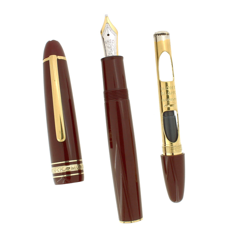 CIRCA 1995 MONTBLANC BORDEAUX TRAVELER'S N° 147 OBB NIB FOUNTAIN PEN SERVICED OFFERED BY ANTIQUE DIGGER