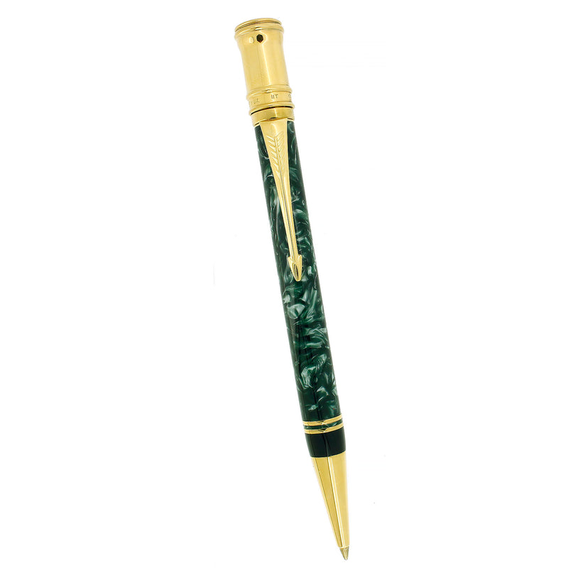 1995 PARKER DUOFOLD EMERALD MARBLED BALLPOINT PEN MINT IN BOX MADE IN UK OFFERED BY ANTIQUE DIGGER