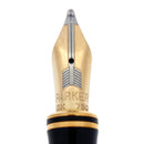 2005 PARKER DUOFOLD INTERNATIONAL BLACK & PEARL 18K BROAD NIB FOUNTAIN PEN OFFERED BY ANTIQUE DIGGER