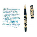 1995 PARKER DUOFOLD 14K MOORISH NIGHT MICHAEL FULTZ OVERLAY 18K STUB NIB FOUNTAIN PEN OFFERED BY ANTIQUE DIGGER