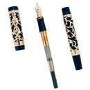 1995 PARKER DUOFOLD 14K MOORISH NIGHT MICHAEL FULTZ OVERLAY 18K STUB NIB FOUNTAIN PEN OFFERED BY ANTIQUE DIGGER
