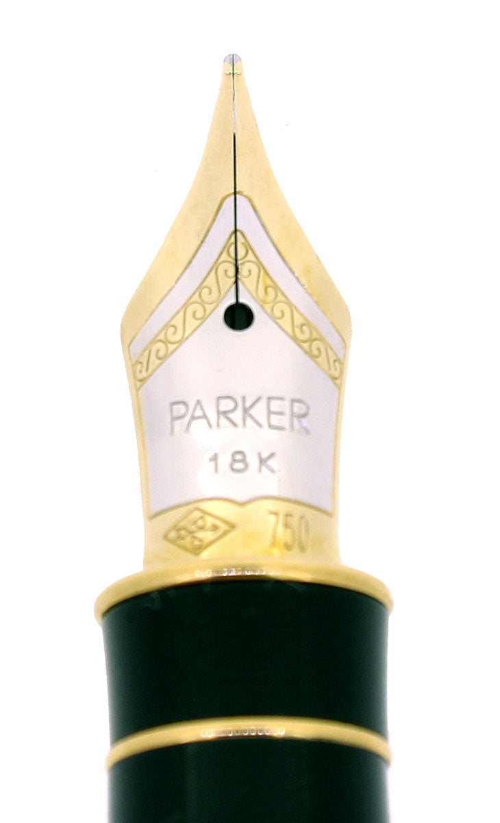 1995 PARKER SONNET 23K GOLD PLATE & BLACK LAQUE ATHENES MODEL 18K FINE NIB FOUNTAIN PEN NEVER INKED OFFERED BY ANTIQUE DIGGER
