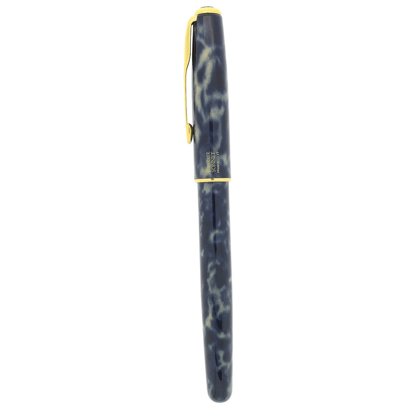 1995 PARKER SONNET PREMIER INDIGO BLUE LAQUE 18K FINE NIB FOUNTAIN PEN