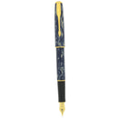 1995 PARKER SONNET PREMIER INDIGO BLUE LAQUE 18K FINE NIB FOUNTAIN PEN GIFT SET OFFERED BY ANTIQUE DIGGER