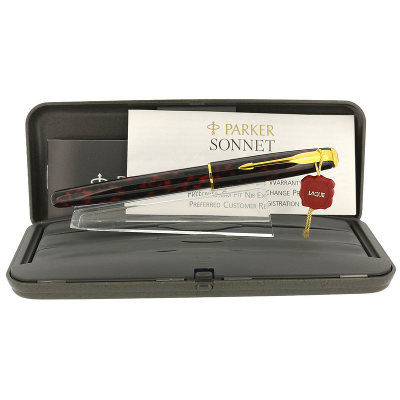 1995 PARKER SONNET FIREDANCE LACQUER 18K BROAD NIB FOUNTAIN PEN NEW OL
