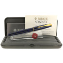 1995 PARKER SONNET MIDNIGHT BLUE LACQUER BROAD NIB FOUNTAIN PEN NEW OLD STOCK OFFERED BY ANTIQUE DIGGER