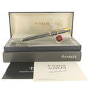 1995 PARKER SONNET CISELE STERLING SILVER FOUNTAIN PEN 18K BROAD NIB NEVER INKED NEW IN BOX OFFERED BY ANTIQUE DIGGER