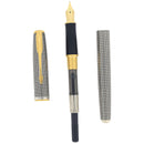1995 PARKER SONNET CISELE STERLING SILVER FOUNTAIN PEN 18K BROAD NIB NEVER INKED NEW IN BOX OFFERED BY ANTIQUE DIGGER