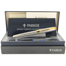 NEW OLD STOCK 1995 PARKER SONNET STERLING SILVER FOUGERE PATTERN 18K FINE NIB FOUNTAIN PEN OFFERED BY ANTIQUE DIGGER