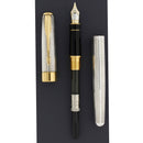 1995 PARKER SONNET STERLING SILVER FOUGERE PATTERN 18K M NIB FOUNTAIN PEN MEDIUM NIB NEVER INKED OFFERED BY ANTIQUE DIGGER