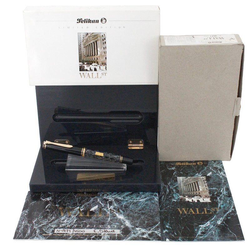 1995 PELIKAN M800 WALL STREET LIMITED EDITION FOUNTAIN PEN W/BOX & PAPERS NEVER INKED OFFERED BY ANTIQUE DIGGER