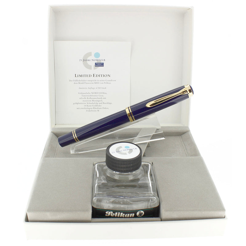 SCARCE 1995 PELIKAN LIMITED EDITION FOR NORDDEUTSCHE LANDESBANK BLUE M800 LIMITED EDITION FOUNTAIN PEN NEVER INKED OFFERED BY ANTIQUE DIGGER