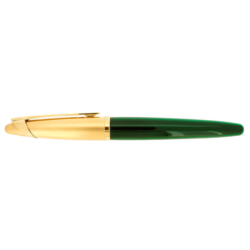 C1995 WATERMAN EMERALD GREEN EDSON 18K MED NIB FOUNTAIN PEN NEVER INKED OFFERED BY ANTIQUE DIGGER