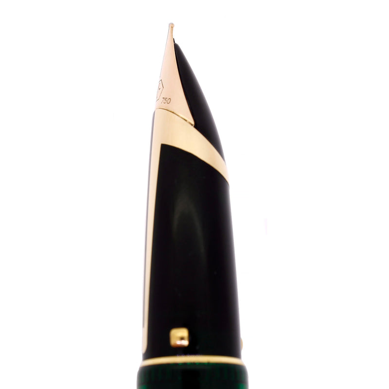 C1995 WATERMAN EMERALD GREEN EDSON 18K MED NIB FOUNTAIN PEN NEVER INKED OFFERED BY ANTIQUE DIGGER