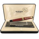 1996 AURORA OPTIMA BURGUNDY MODEL 997 14K MEDIUM NIB FOUNTAIN PEN NEVER INKED OFFERED BY ANTIQUE DIGGER