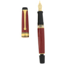 1996 AURORA OPTIMA BURGUNDY MODEL 997 14K MEDIUM NIB FOUNTAIN PEN NEVER INKED OFFERED BY ANTIQUE DIGGER