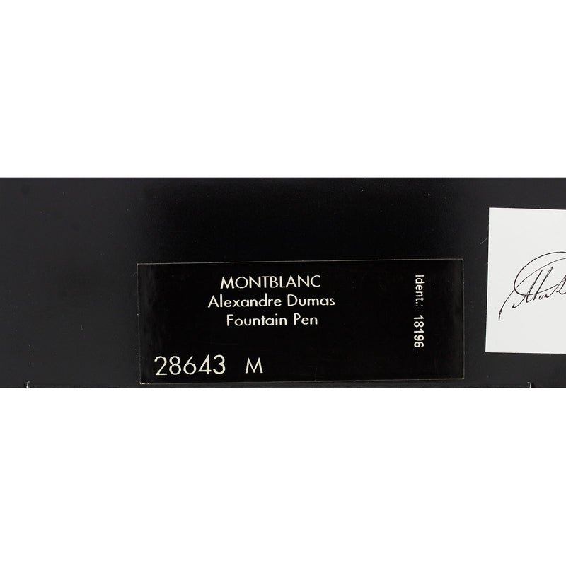 1996 MONTBLANC WRITERS EDITION DUMAS STICKERED 18K MED NIB FOUNTAIN PEN NEVER INKED OFFERED BY ANTIQUE DIGGER