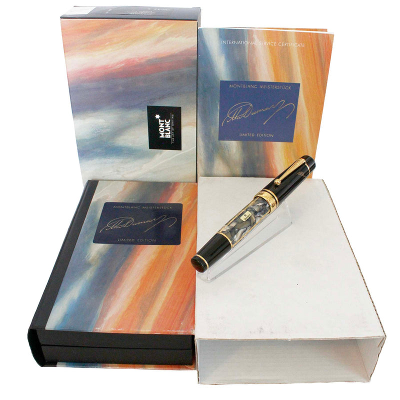 1996 MONTBLANC WRITERS EDITION DUMAS STICKERED 18K BROAD NIB FOUNTAIN PEN NEVER INKED OFFERED BY ANTIQUE DIGGER