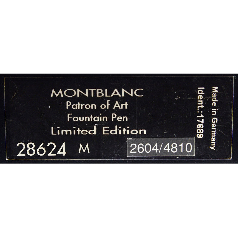 NEVER INKED 1996 MONTBLANC PATRON OF THE ARTS SEMIRAMIS LIMITED EDITION 2604/4810 FOUNTAIN PEN OFFERED BY ANTIQUE DIGGER