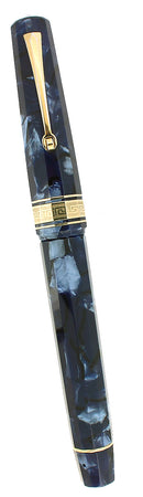 1996 OMAS EXTRA PARAGON BLUE ROYALE CELLULOID "OLD STYLE" FOUNTAIN PEN OFFERED BY ANTIQUE DIGGER