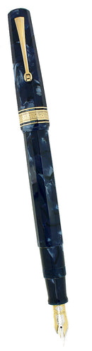 1996 OMAS EXTRA PARAGON BLUE ROYALE CELLULOID "OLD STYLE" FOUNTAIN PEN OFFERED BY ANTIQUE DIGGER
