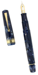 1996 OMAS EXTRA PARAGON BLUE ROYALE CELLULOID "OLD STYLE" FOUNTAIN PEN OFFERED BY ANTIQUE DIGGER
