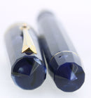 1996 OMAS EXTRA PARAGON BLUE ROYALE CELLULOID "OLD STYLE" FOUNTAIN PEN OFFERED BY ANTIQUE DIGGER