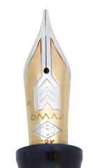 1996 OMAS EXTRA PARAGON BLUE ROYALE CELLULOID "OLD STYLE" FOUNTAIN PEN OFFERED BY ANTIQUE DIGGER