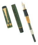 1996 PARKER INTERNATIONAL JADE DUOFOLD 18K MED NIB FOUNTAIN PEN NEVER INKED OFFERED BY ANTIQUE DIGGER
