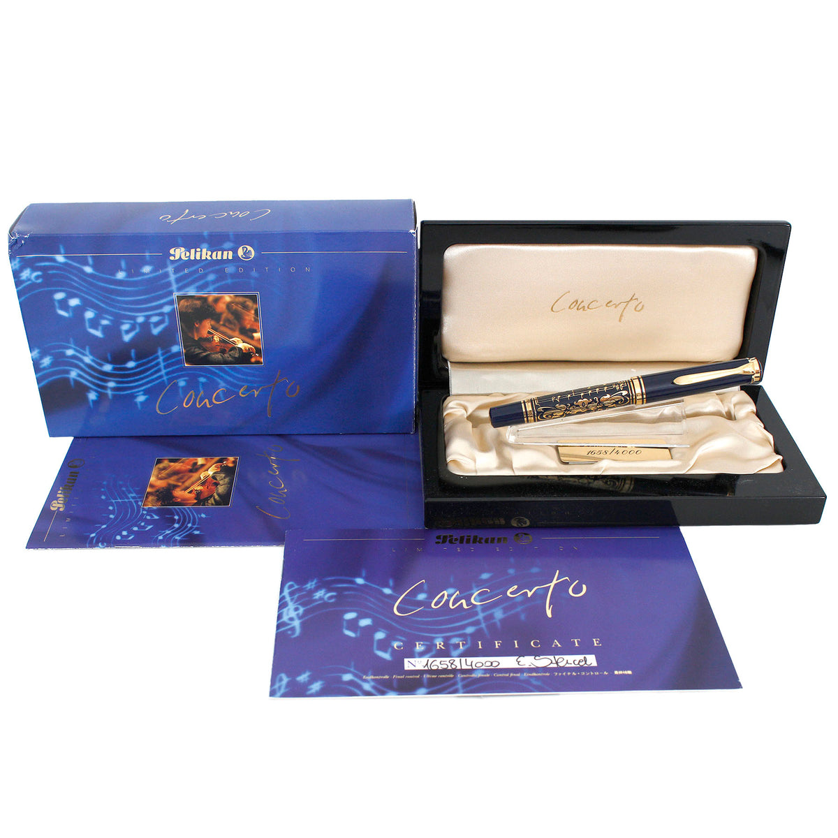 1996 PELIKAN M800 CONCERTO LIMITED EDITION FOUNTAIN PEN W/BOX & PAPERS