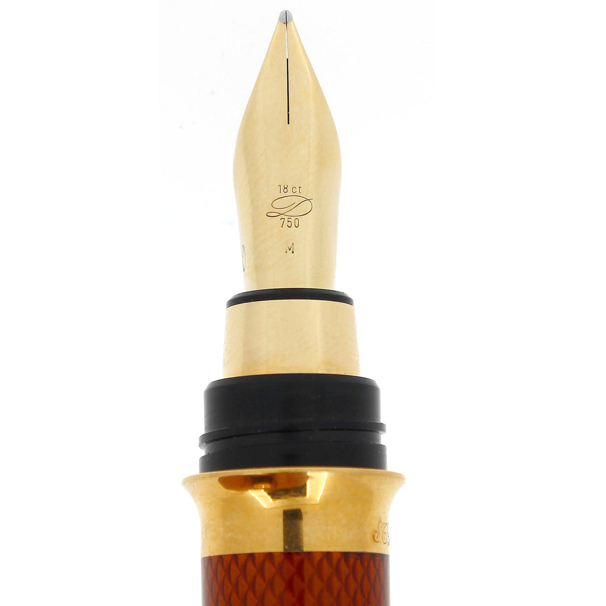 S.T. DUPONT MONTPARNASSE CHAIRMAN FOUNTAIN PEN GODRON PATTERN 18K