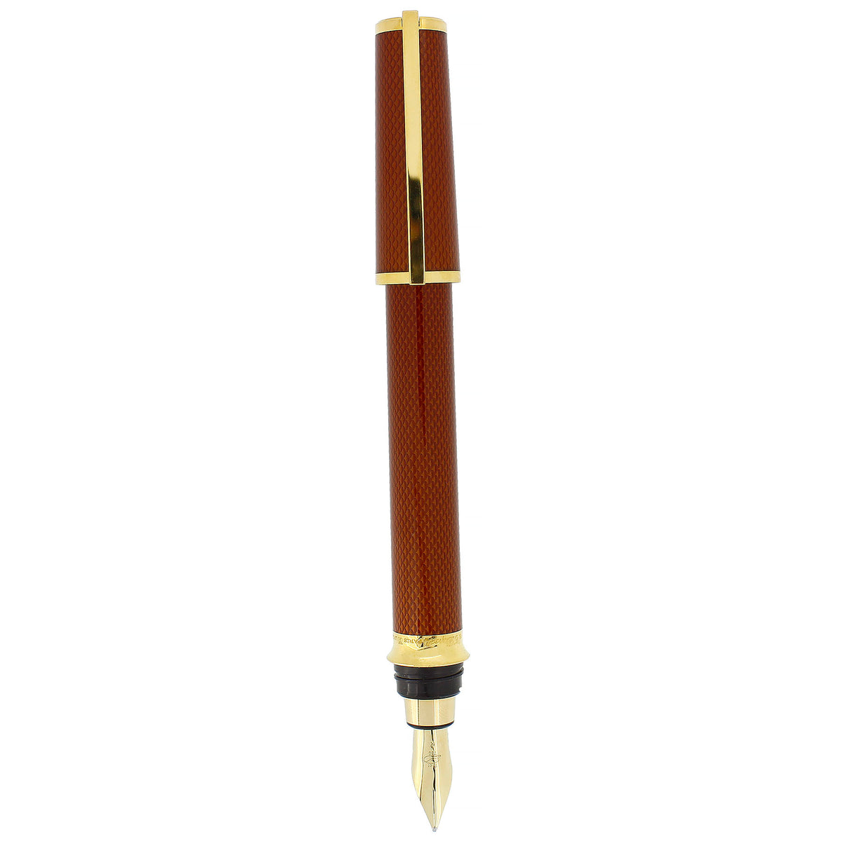 S.T. DUPONT MONTPARNASSE CHAIRMAN FOUNTAIN PEN GODRON PATTERN 18K